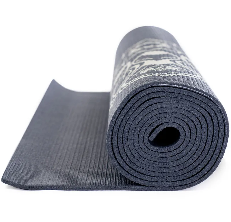 Fitness Mad Mandala Alignment Yoga Mat 4mm Graphite w/Light Grey Print-2